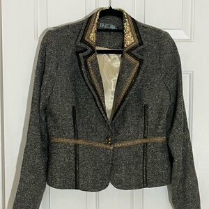 Women's Black and Gold Blazer